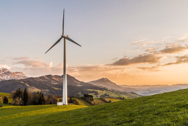 Wind turbines generating clean renewable energy
